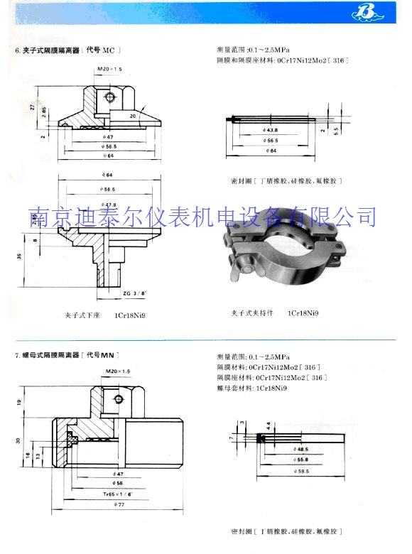 隔膜压力表